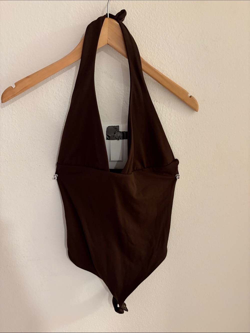 Garage Dark Brown Halter Bodysuit